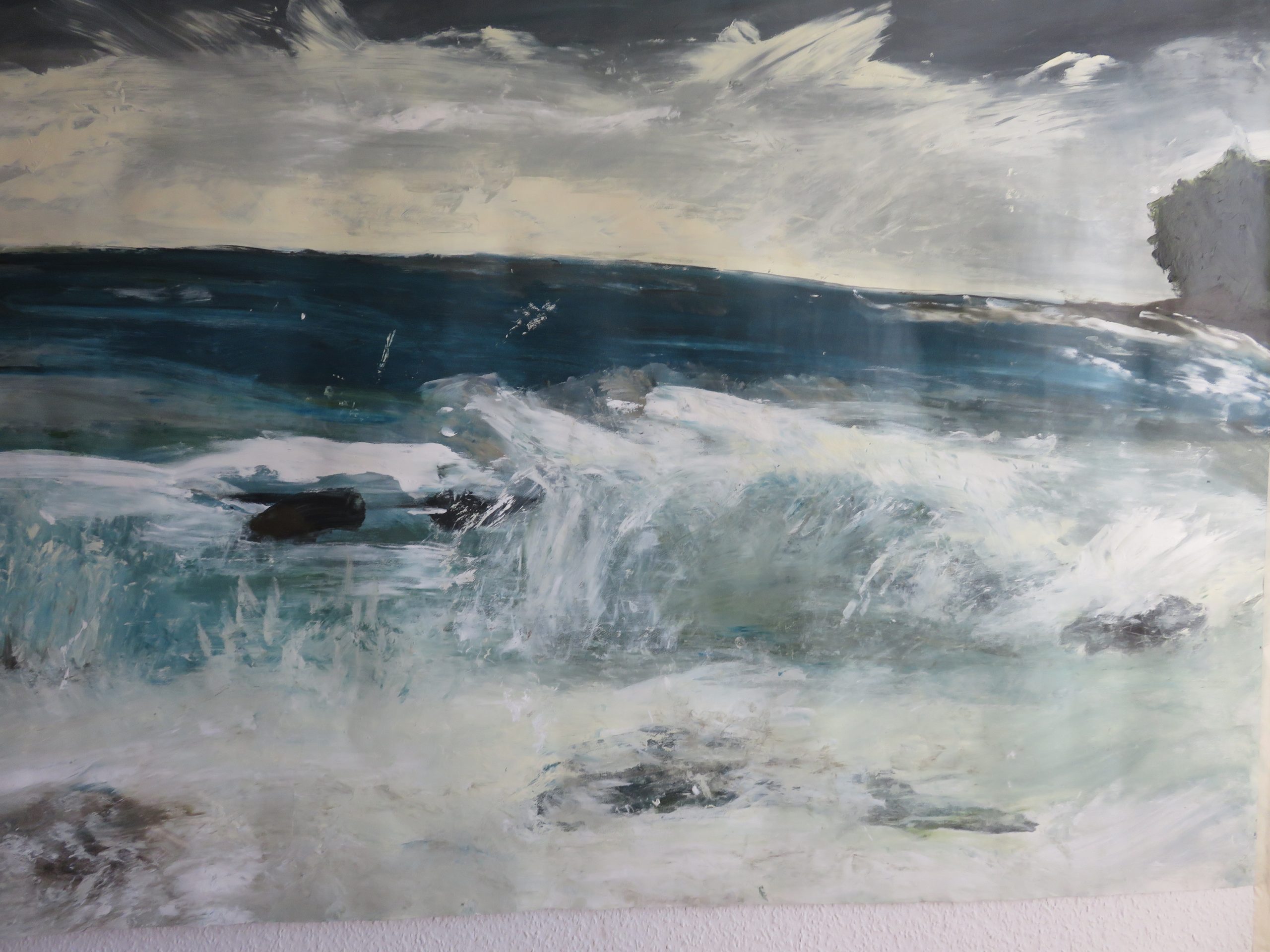 Im Rhythmus der Wellen, 2019, Acryl auf Leinwand,100 x 155 cm