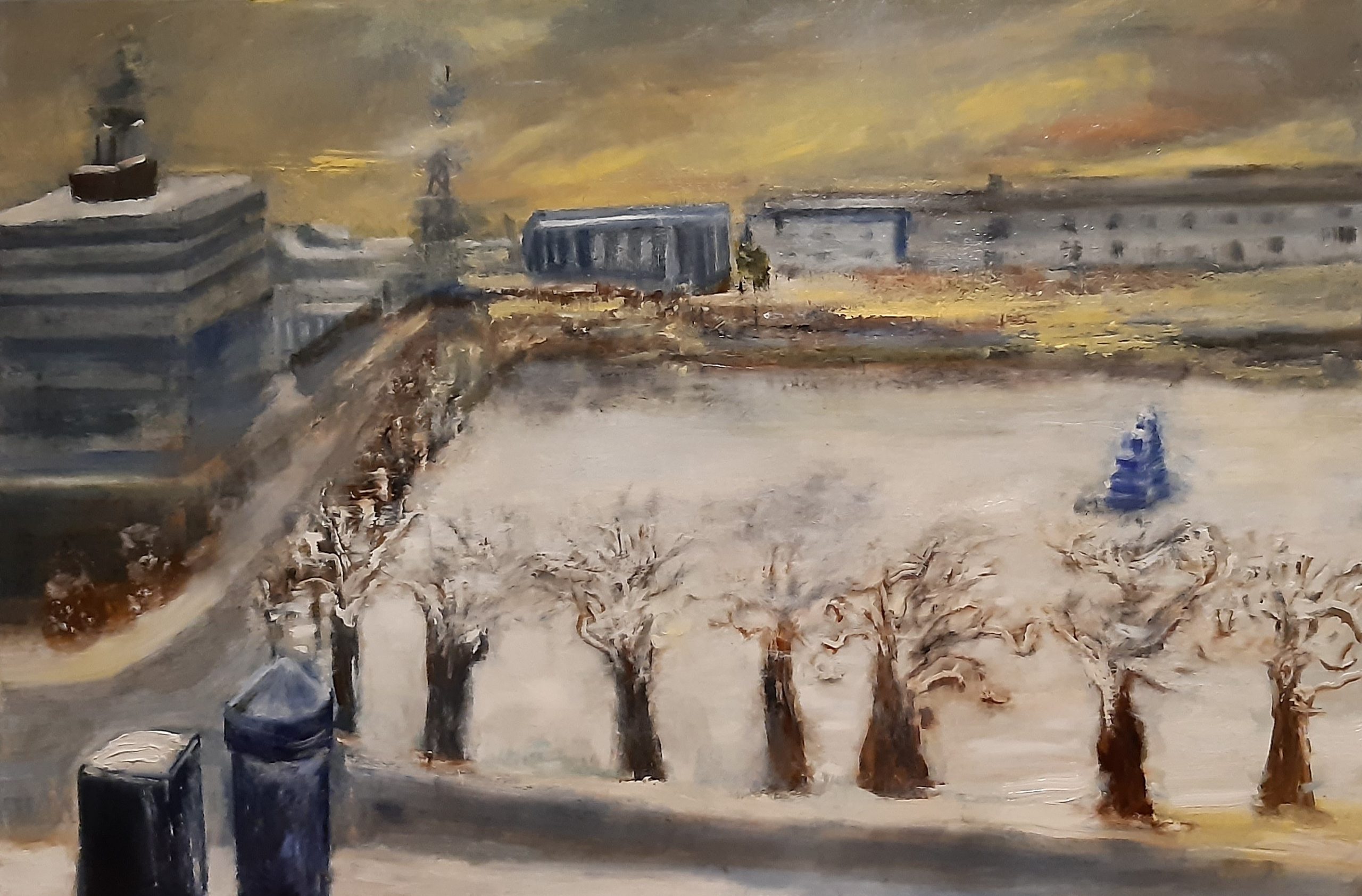 Winter auf dem Theo, 2021, Öl auf Leinwand, 80 x 120 cm