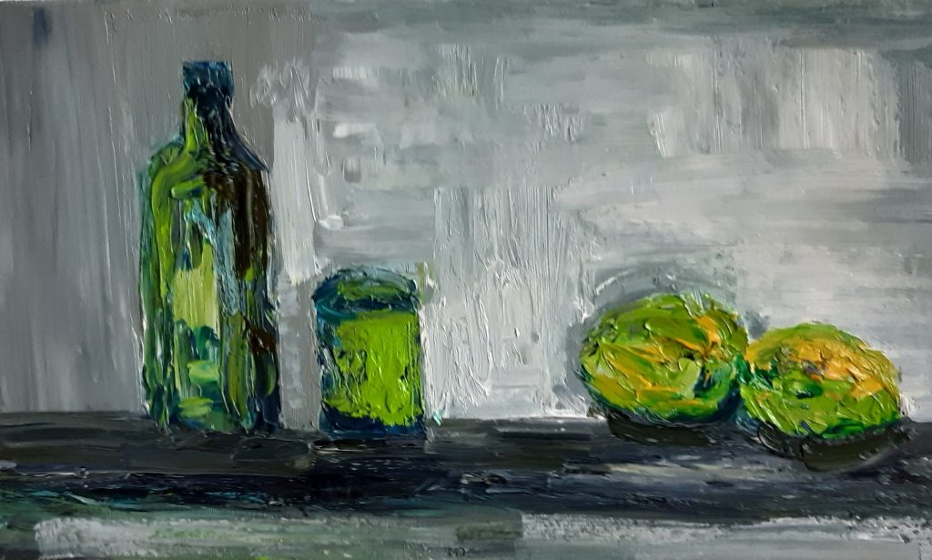 Verde que te quiero Verde, 2020, Öl auf Leinwand, 30 x 60 cm