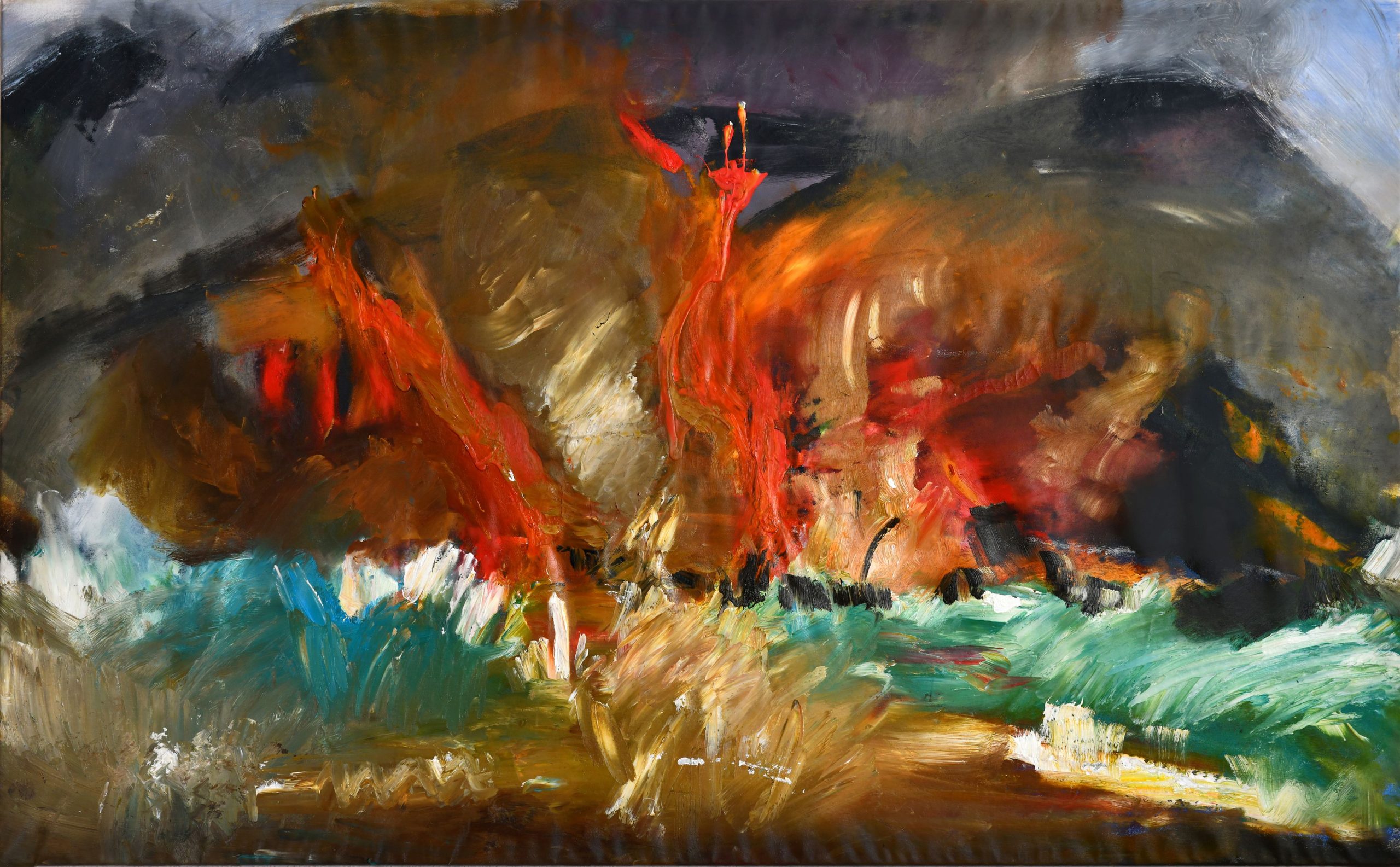 La Rage au coeur III, 2021, Acryl und Öl auf Leinwand, 82 x 155 cm