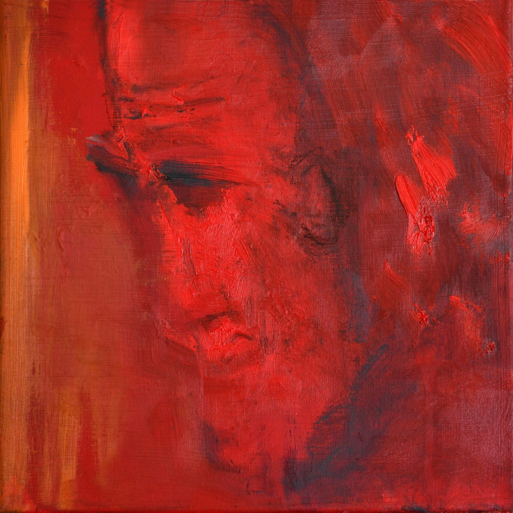 Rouge Passion I, Acryl und Öl auf Leinwand, 30 x 30 cm