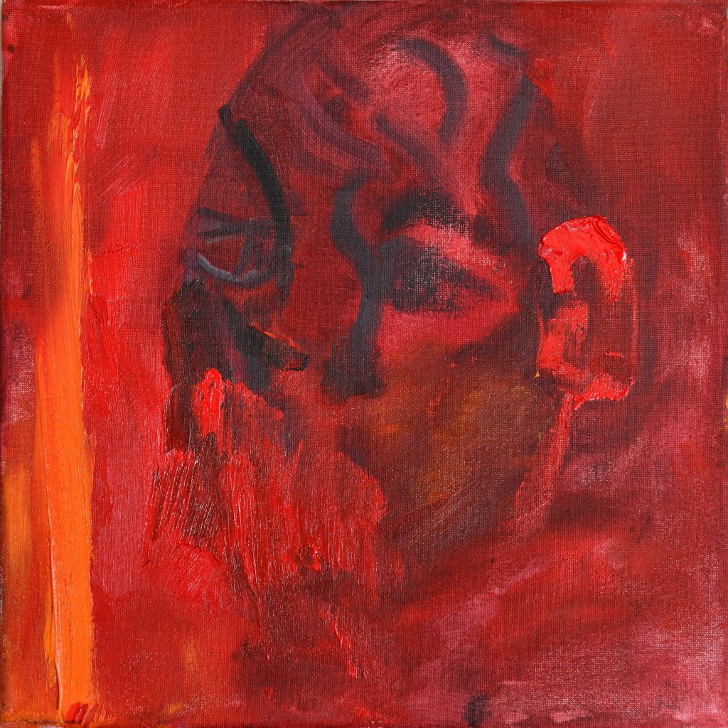 Rouge Passion II, 2021, Acryl und Öl auf Leinwand, 30 x 30 cm