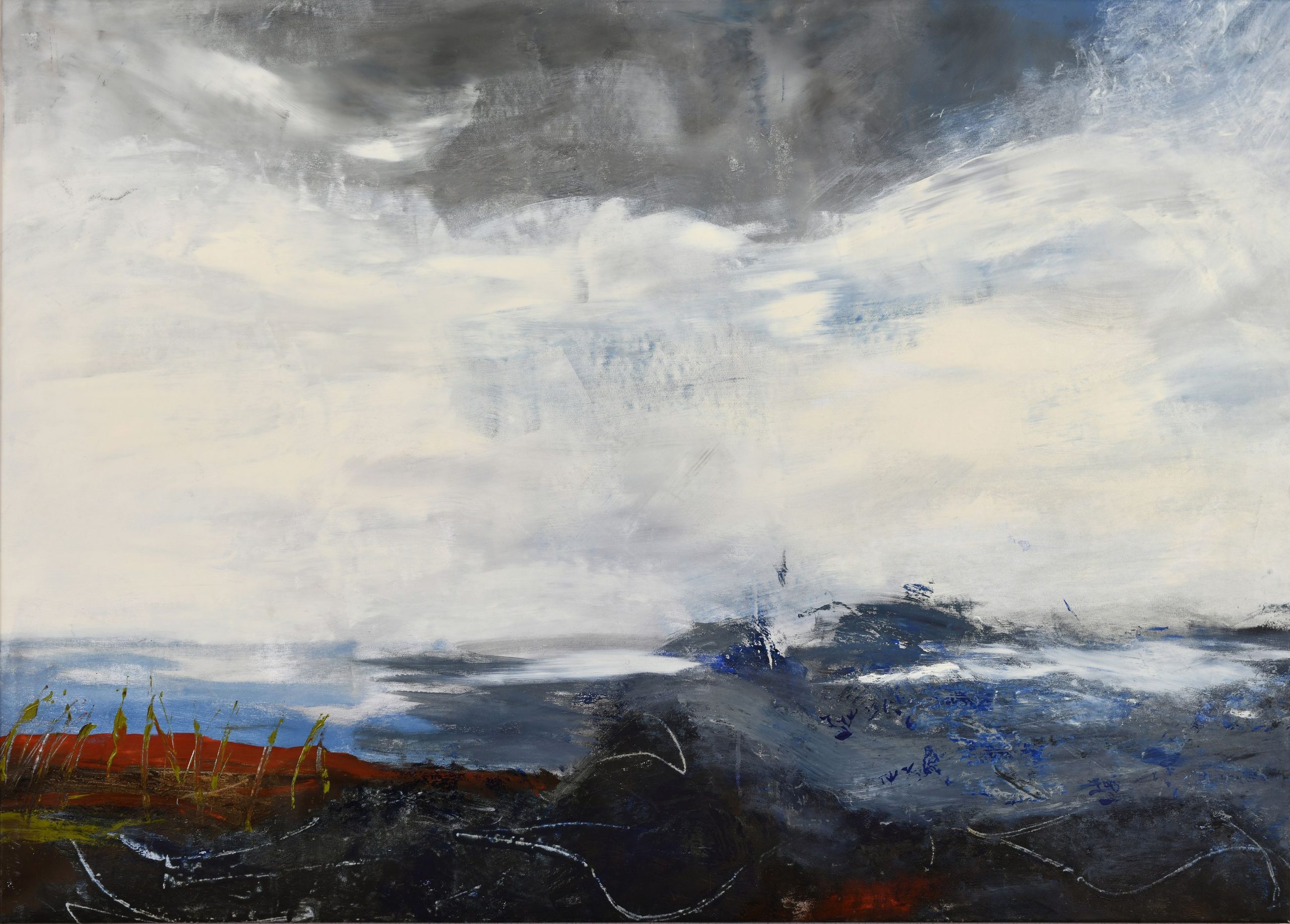 Unter breitem Himmel, 2019, Acryl auf Leinwand, 108 x 155 cm